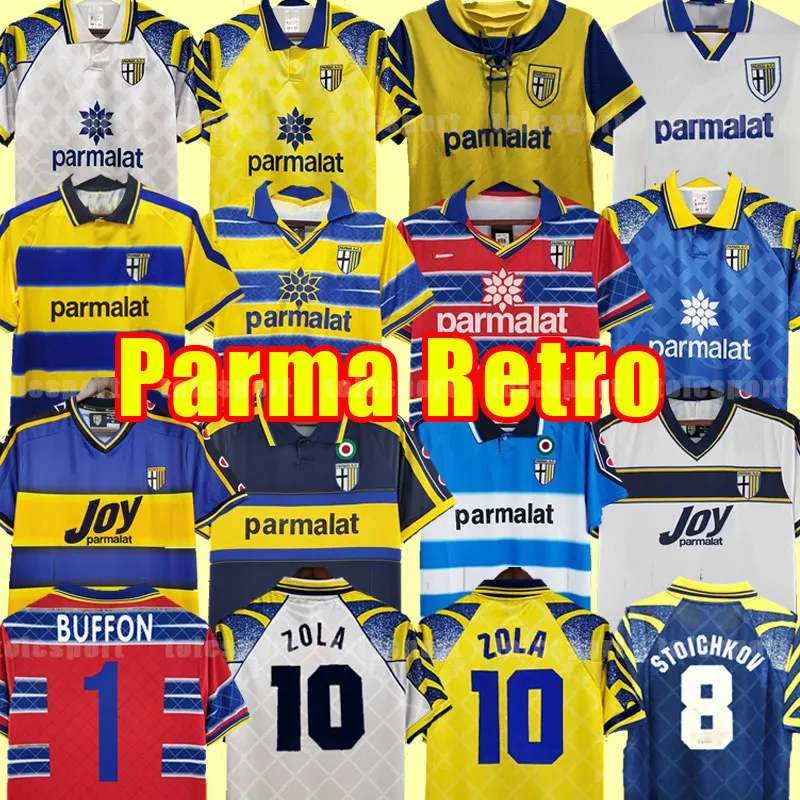 Parma Retro Soccer Jerseys Home Fuser Baggio Crespo Ortega Cannavaro Football Shirt Buffon Thuram Futbol Camisa 01 02 03 93 95 97 98 99 00 2001 2002 1998 1999 1995 1995 1997