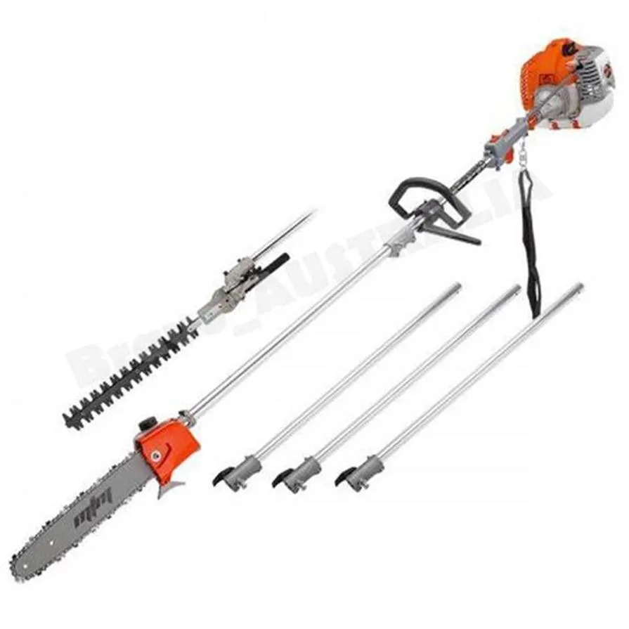 NY MODELL GASOLINE GARDEN TRIMMERS 2 STROKE MOTOR 52CC LONG REACH CHAIN ​​SAW POLE HEDGER MED 3PCS X80CM EXTENSIONS AS BONUS274W