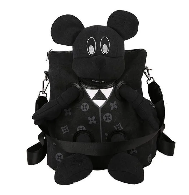 La nuova borsa a tracolla singola con tracolla in tela per bambola carina da viaggio per il tempo libero, cartone animato, mouse, zaino