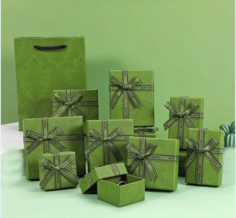 Cajas de joyer￭a organizadora Cajas de anillo de aretes con coj￭n de esponja de tapa para regalos de joyer￭a Muestra de fruta verde