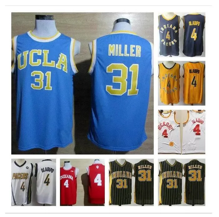 Anpassad NCAA Victor 4 Oladipo Jersey Blue White Yellow Wholesale Retro Reggie 31 Miller University Basketb