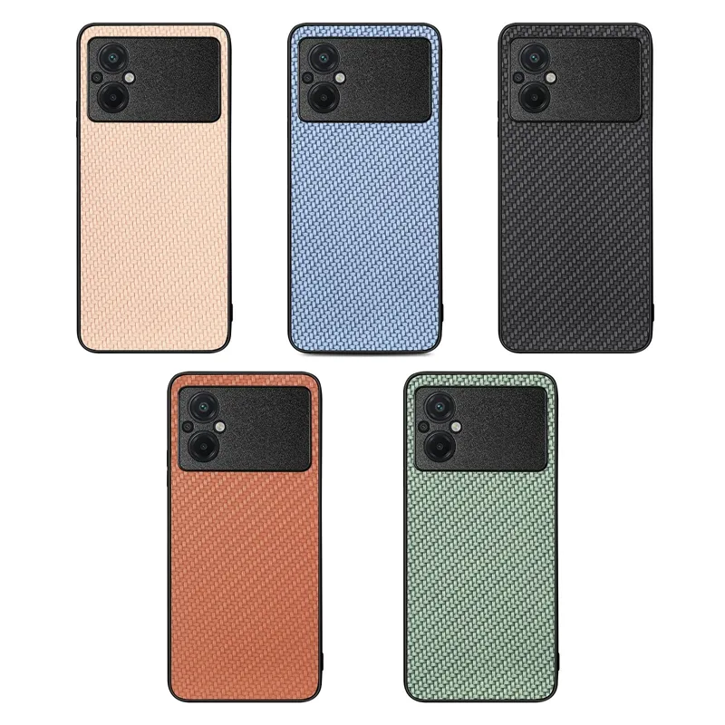 Kolfiberläder stötsäkert fodral för Xiaomi Poco M5 M5S 4G 12T 11T 13 Pro 5G Redmi Note 12 Pro Plus Business Men Luxury Vertical Back Cover Hybrid Soft TPU Phone Case