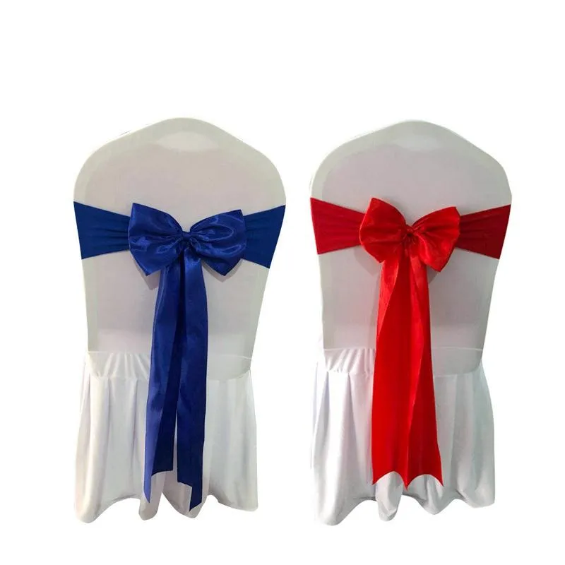 Hotel Wedding Birthday Chair Covers Sash Bands Chiars cover bow Decoration RRC794