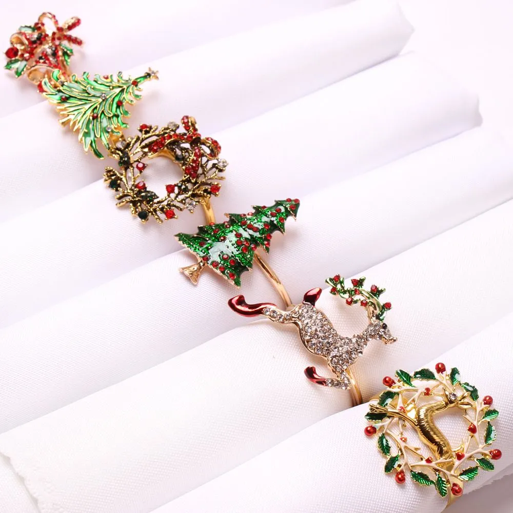 Cross border Christmas decoration Elk style variety napkin ring hotel table decoration RRA924