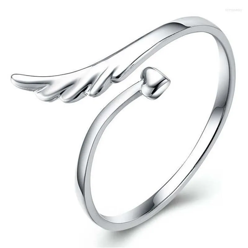 Anneaux de mariage mignon ange aile bague femmes bijoux cadeau de Noël charmant luxe fiançailles anniversaire de mariée