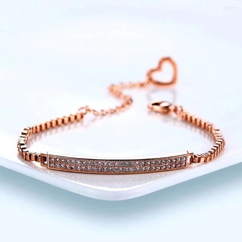 Charm Bracelets Cubic Zirconia Micro Pave & Bangles For Women Rose Gold Color Crystal Jewelry Men And Bijouterie DWH172