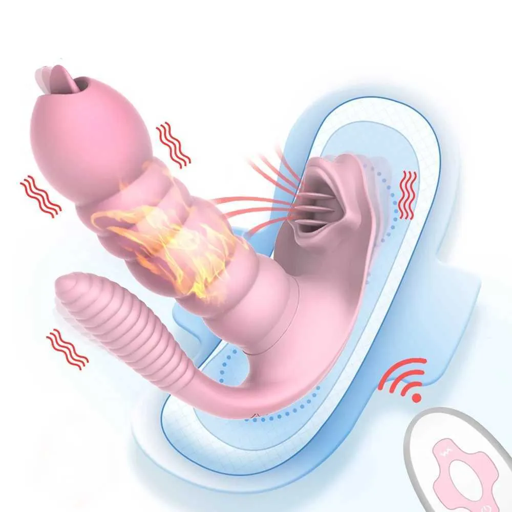 Kosmetyki 3 w 1 język lizanie wibrator seksowne zabawki dla kobiet bezprzewodowe zdalne sterowanie łechtaczka