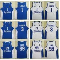 Mens Lithuania Prienu Vytautas Basketball LaMelo Ball Jerseys 3 LiAngelo Ball Uniform 99 LaVar Ball All Stitched Team Blue White239H