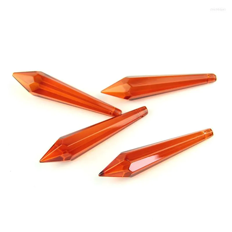 Chandelier Crystal Orange Red 30pieces 60mm Icicle Prism Drop Shape Parts Pendants For Home/Wedding Lamp Decor