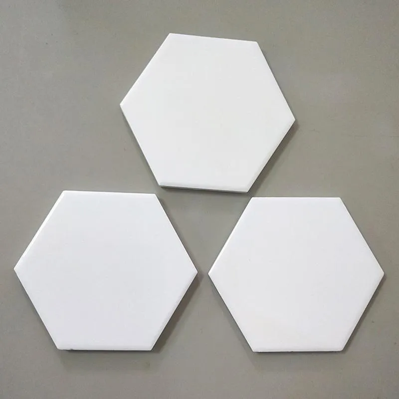 Creative Hexagon Ceramic Cork Coaster for Wooden Table Home Ceramics Decoration Cup Mat