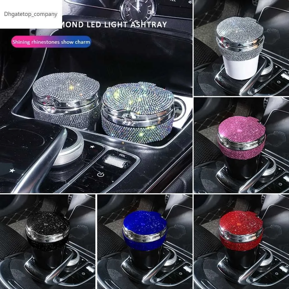 LED 조명 다이아몬드 시가 담배 재산 트레이 스모크 컵 홀더 컵 액세서리 인테리어 인 New Car Ashtray