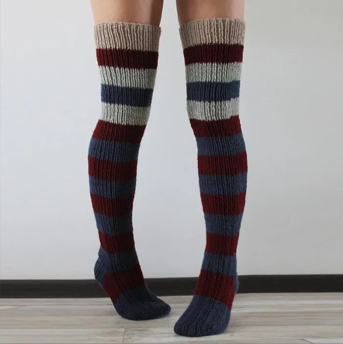 Wool Thigh Highs Striped Knee High Socks With Knitted Pile Fashionable And  Comfortable Leg Warmers For Casual European And American Style BC225 From  Twinsfamily, $3.98
