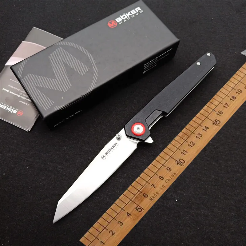 Boker Magunm Pocket Pockting Нож 440B Стальной лезвие G10 Tactical Survival Edc Knives