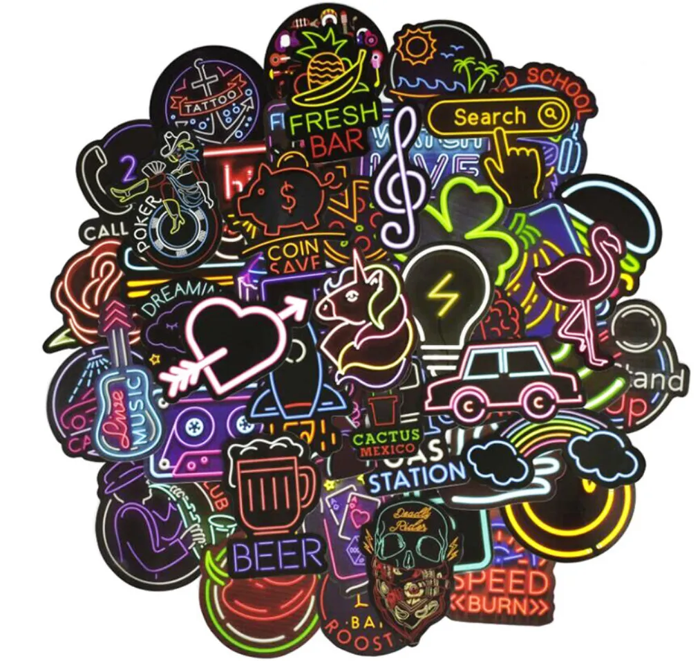 Les derniers graffitis autocollants décoratifs autocollant étanche dessin animé autocollant voiture portable de nombreuses couleurs au choix support logo personnalisé