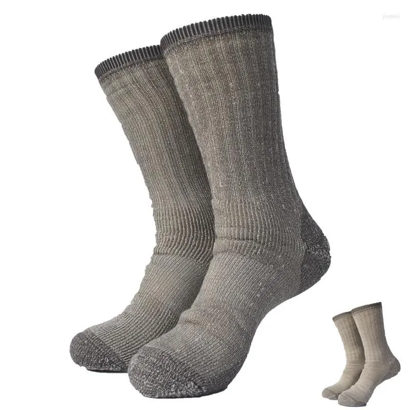 Chaussettes Homme 1 Paire Super Épaisses 77% Laine Mérinos Randonnée Hivernale 2 Couleurs