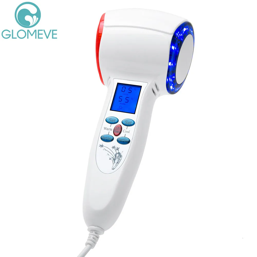 Body Skin Care Ultrasonic Cryotherapy Cold Hammer Lifting Shrink Pore Massager Face Blue P on Acne Treatment Beauty Machine 221231