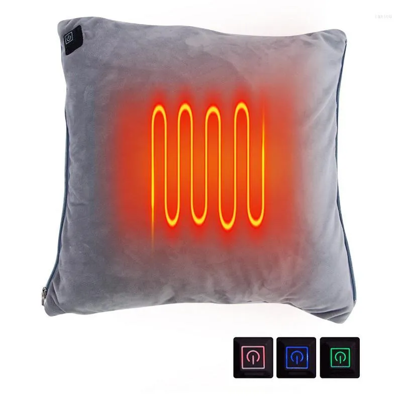 Carpets Electric Heated Pillow Throw Hand Warmer Heating Lumbar Support Seat Cushion 3 Heat Settings