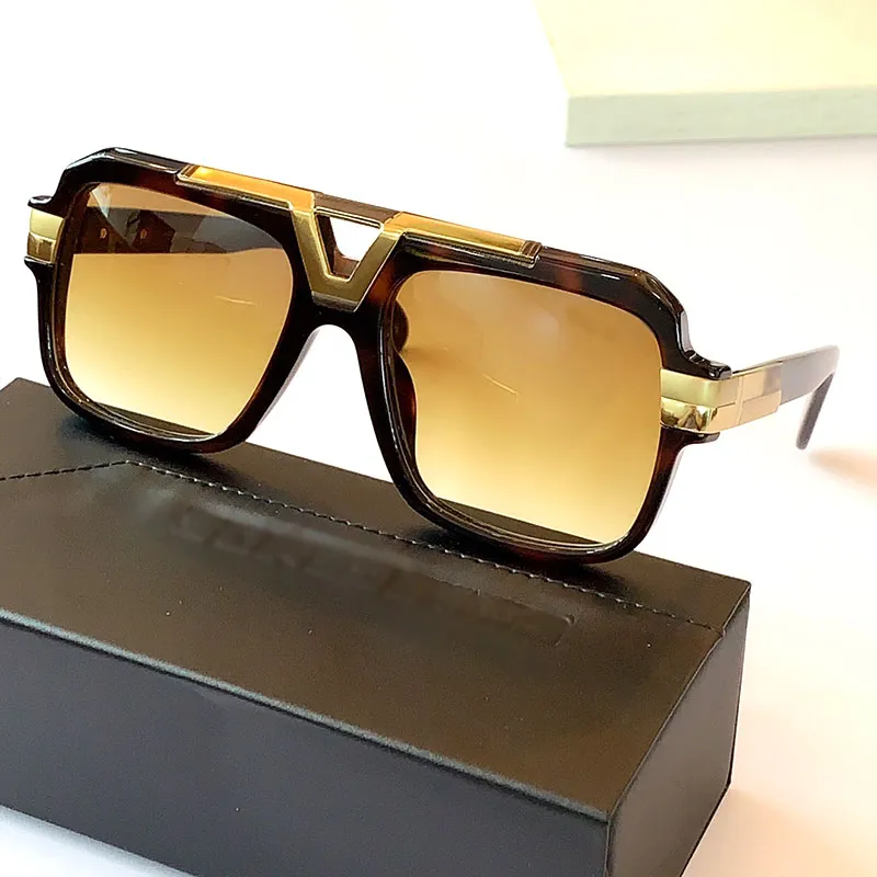Modedesigner legendär C664 Sonnenbrille Schwarz Gold/Grau -Gradient Objektiv 58 mm Männer Quadratische Sonnenbrille Brille Sonnenmaske mit Gehäuse