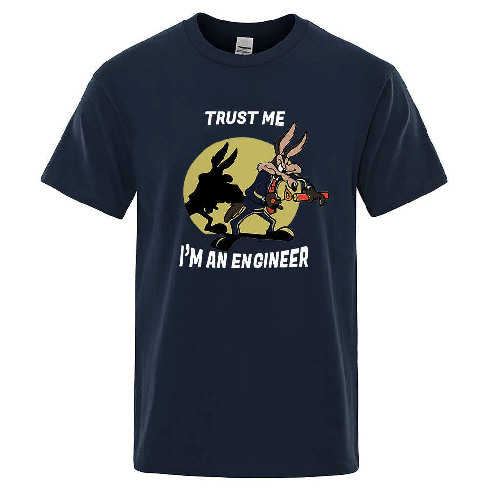 قمصان الرجال ثق بي أنا مهندس لرجال لرجال القطن النقي قميص قميص جولة هندسة الرقبة المحملات الكلاسيكية الرجل الملابس الضخمة T230103