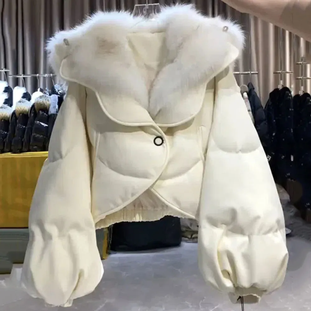 Women S Down Parkas Fashion Cotton Kurtka Kobiety Zimowe krótkie płaszcze z faux fur