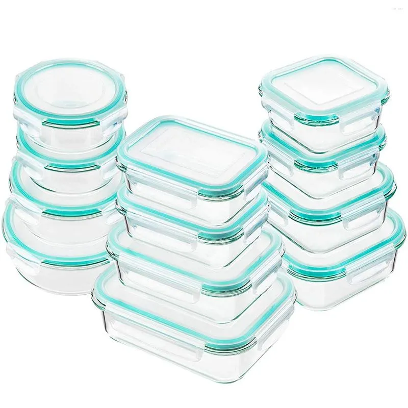 Bowls Glass Storage Containers With Lids Meal Prep Airtight Bento Boxes BPA Free & Leak Proof