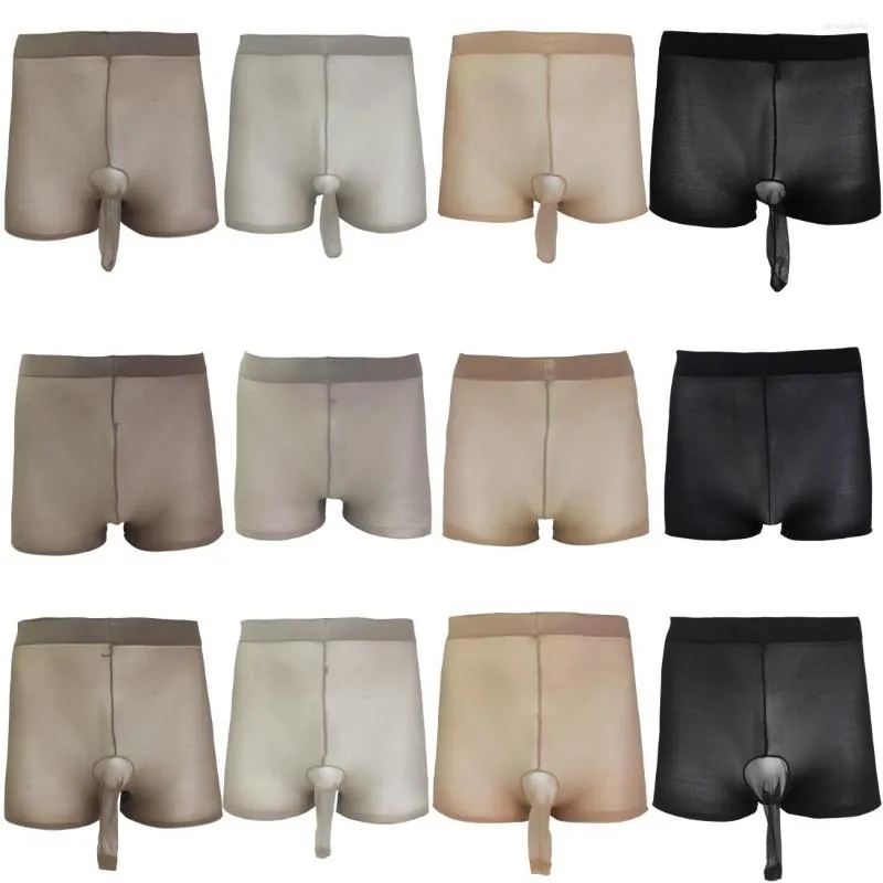 Mens Seamless Sheath Underwear Stockings Ultra Thin Boxer Black Boxer Briefs  With Open Closure From Xmlongbida, $20.48