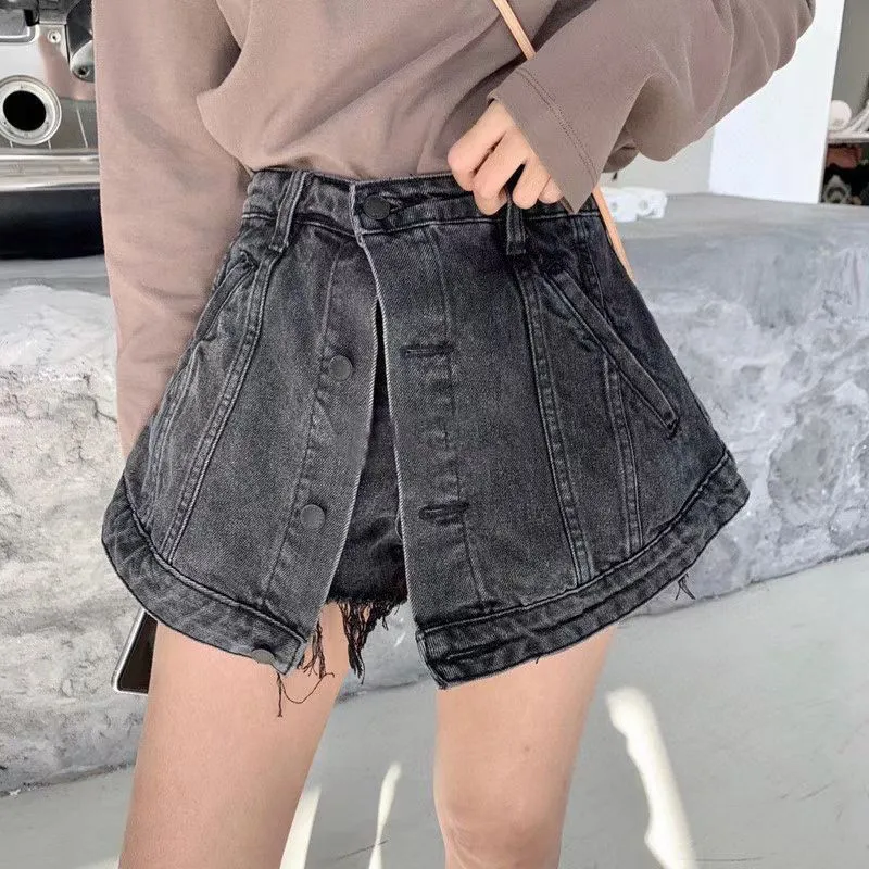 Designer de luxe femmes Mini robe Sexy Denim Shorts jupe faux deux pièces conception jupes