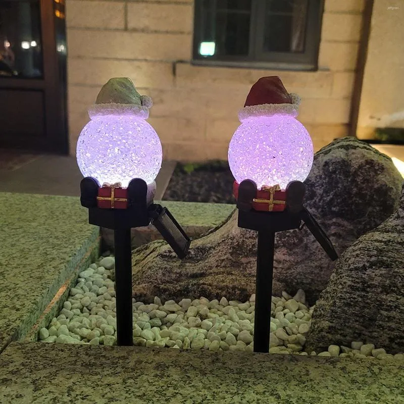 Kerst Landschap Solar Light Decoratie Cartoon Sneeuwman Lawn Lawn Garden Creatieve Led Ground Lamp