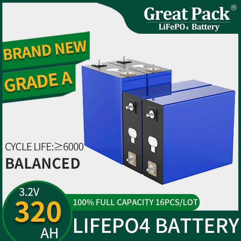 16PCS 3.2V 320Ah 100% piena capacità LiFePO4 batteria ricaricabile a ciclo profondo Brand New Grade A agli ioni di litio fosfato