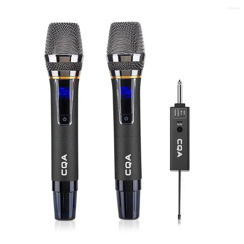 Microphones Microphone sans fil 2 canaux UHF micro portable professionnel Micphone pour fête karaoké église spectacle réunion 50 mètres de Distance