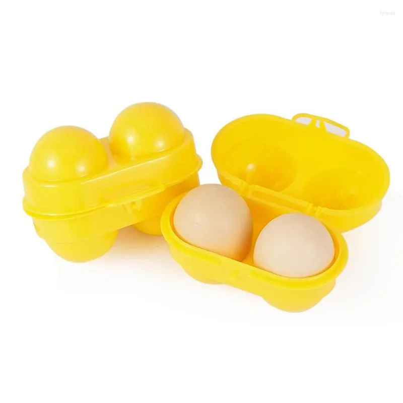 Förvaringsflaskor 2 GRID EGG BOX PORTABLE HOLDER -behållare för utomhuscamping Picknickägg Fall Köksorganisatör fall