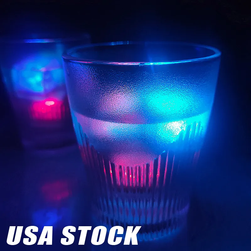 Luces de cubo RGB Decoración de hielo Cubos Flash Sensor de líquido Sumergible en agua Barra LED Iluminada para club Fiesta de bodas Stock en EE. UU. 960PCS Crestech168