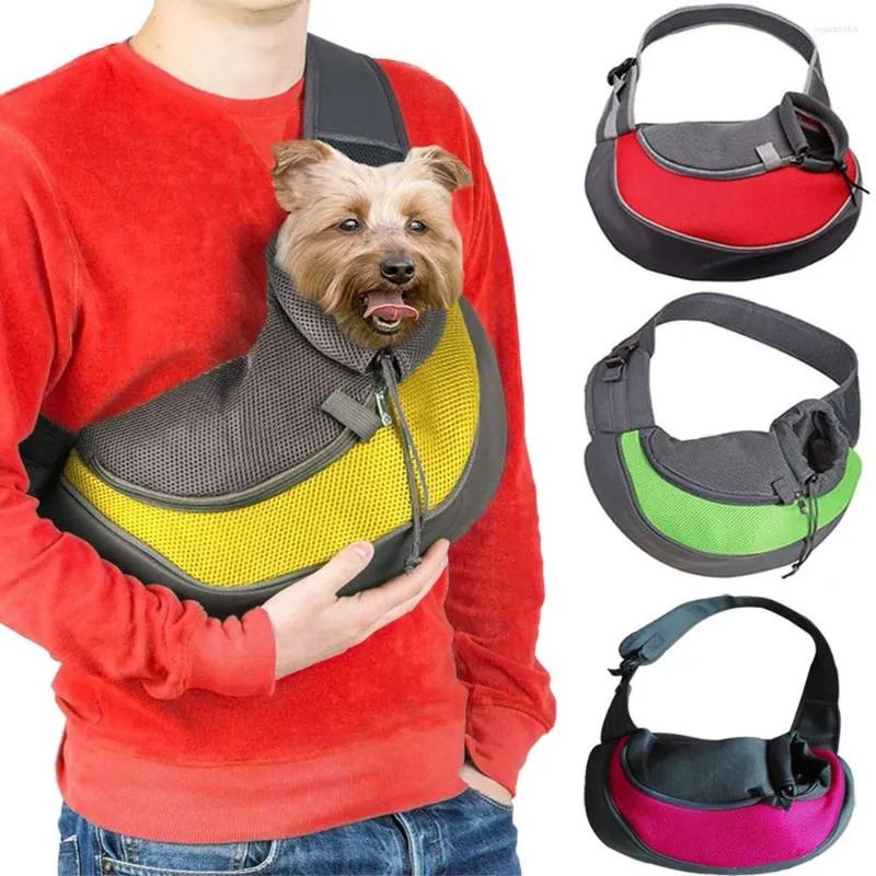 Köpek araba koltuğu nefes alabilen kedi taşıyıcı omuz çantası poşet mesh oxford sling evcil hayvan seyahat tote köpek yavrusu ortamı için açık el çantası