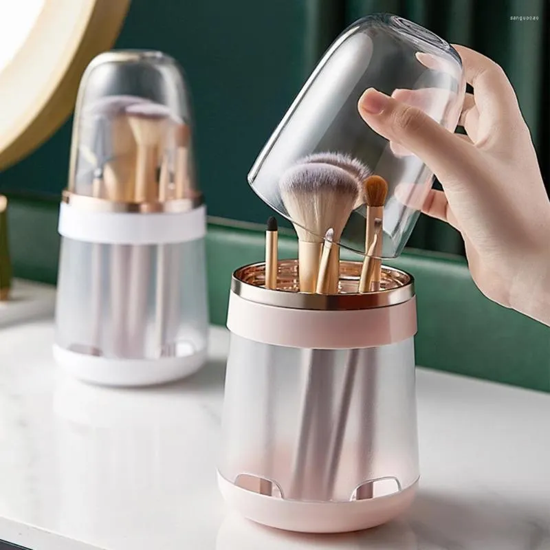 Aufbewahrungsboxen Make -up -Bürstenhalter großer Kapazität Kunststoff waschbarer abnehmbarer Box für Zuhause