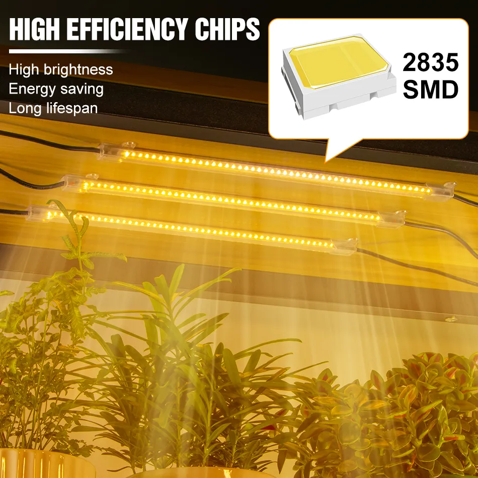 LED Grow Light 220V Tam Spektrum Fito Lambası USB Kapalı Hidroponik Bitki Işık Fideler için Dimmabable Çiçek Tohumları Büyüyen Çadır