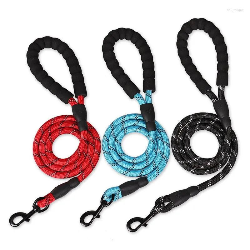 Dog Collars Reflective Leash Nylon Rope For Large Webbing Recall Long Lead Line Pet Traction Great Teaching Camping Backyar