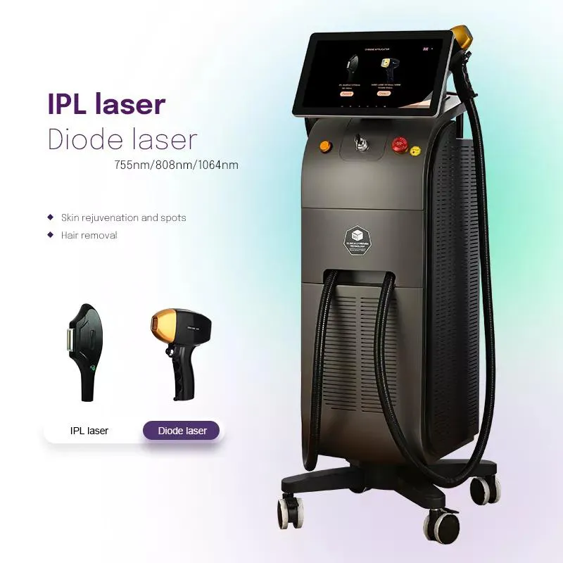 Meilleures ventes Diode laser épilation machine 2 poignée glace platine titane prix lazer cheveux enlever salon beauté application