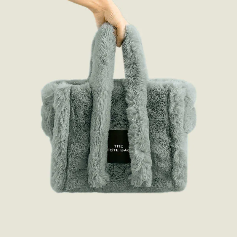 Skrzynki luksusowe marki torba ze sztucznego futra zimowe pluszowe torebki damskie projektant puszyste torby na ramię dla kobiet miękkie torebki na zakupy 230103