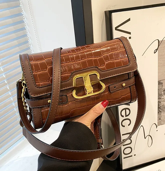 Damestas trendy ontwerpsteenpatroon Europees en Amerikaanse retro populaire textuur een schouder crossbody onderarmzakken