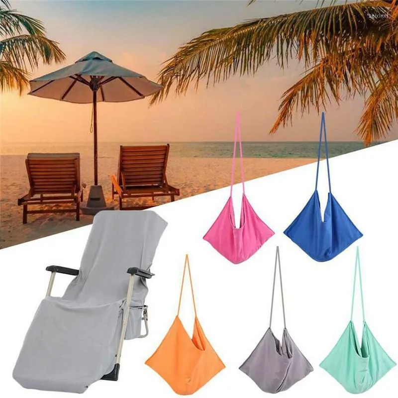 Capas de cadeira 5 cores Praia Lounge Towel Bag Bag Sun Falete Mate Holiday Holiday Garden Buddy PocTector Conveniente útil