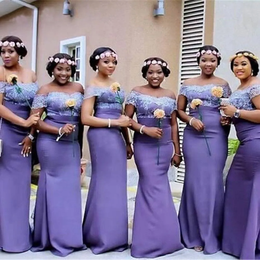 Lavender Mermaid Bridesmaid Dress With Off Shoulder Satin Lace Applique Customizable Plus Size Formal Evening Wear For Beach Weddings And Special Occasions From Missdressprom 83.62 DHgate.Com