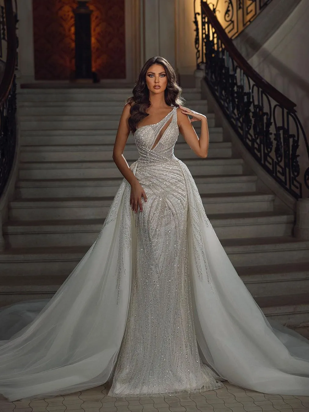 Abito Da Sera A Sirena Con Paillettes – Donna, Schiena Aperta, Avvolgimento Vita, Per Matrimoni E Feste