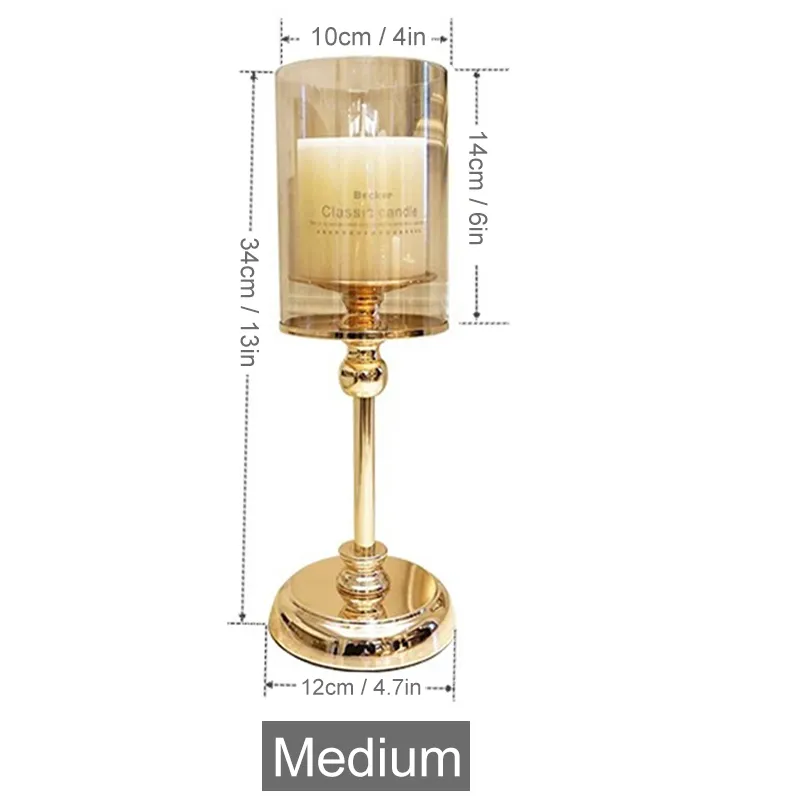 Luxury European Golden Metal Gold Candle Holders Wilko Perfect Table
