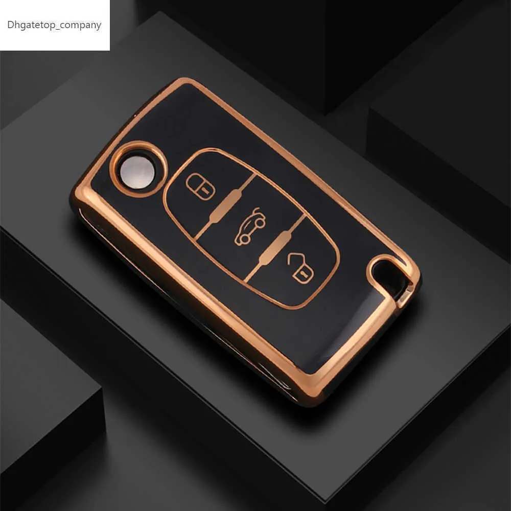 Plating TPU 2 3 Buttons Car Remote Key Case Cover Shell For Peugeot 107 207 307 307S 308 407 607 For Citroen C2 C3 C4 C5 C6 C8