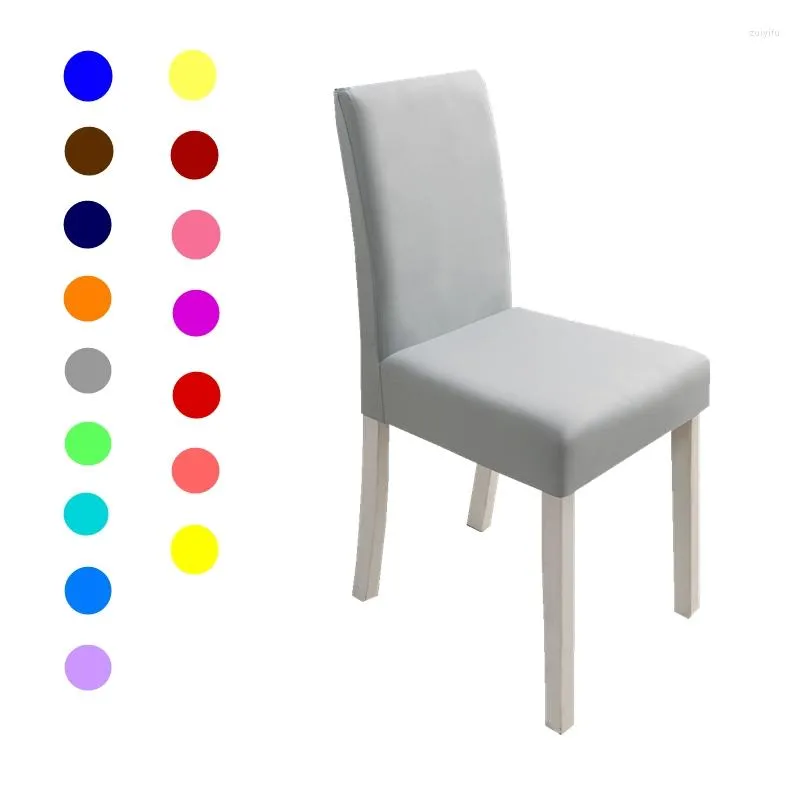 Stol täcker 2st Solid Color Cover Spandex Stretch Elastic Slipcover Anti-Dirty Wedding Banket El Dining Room Kitchen