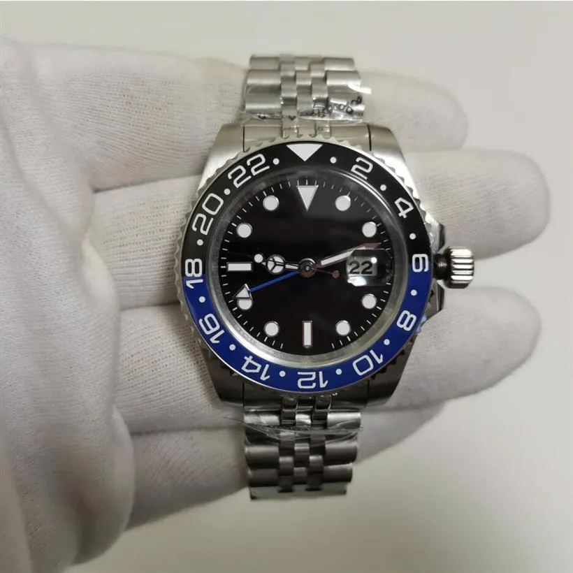 Topselling High Quality Sapphire Wristwatches Blue Luminescent 40mm GMT II 116710 Ceramic Bezel Asia 2813 Mechanical Automatic Men2783