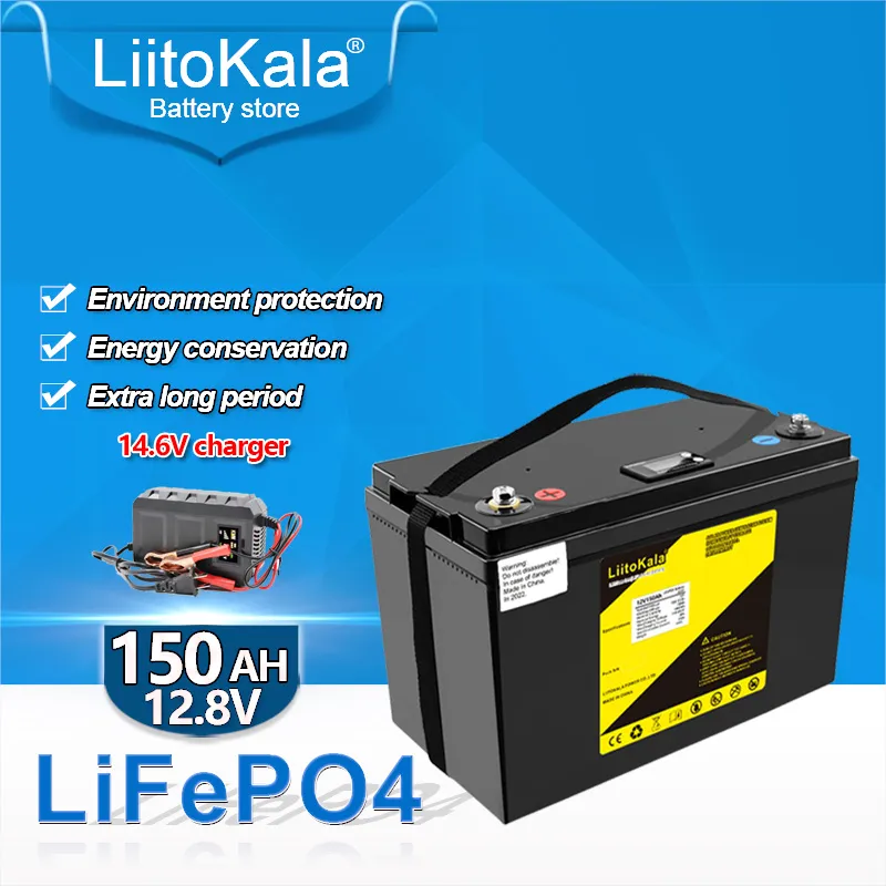 12V Lifepo4 Pil 50AH 60AH 60AH 100AH ​​120AH 150AH 180AH 12.8V Aslan Güç Pilleri RV kampçıları için 3000 döngü golf arabası off-road off-ızgara güneş rüzgarı ile 14.6V şarj cihazı