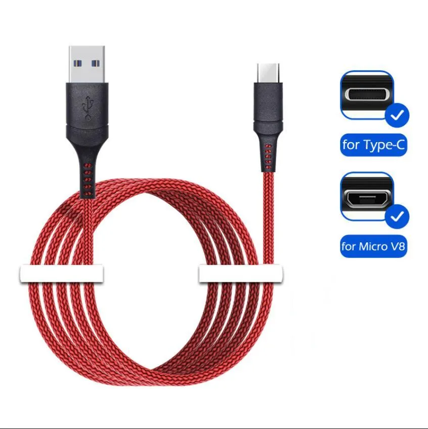 3FT braided PD fast charging cables 30W USB C mobile phone data cable Type-C male to male usbc 20W 3A with retail box display