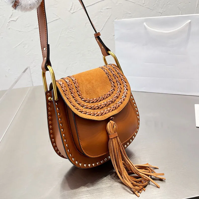 Tassel Cross Body Hudson Shoulder Horseshoe Wallet Bag Rivet Handbags Bags Hobo Women Underarm Handbag purse Lady Flip Fashion Letters Adjustable