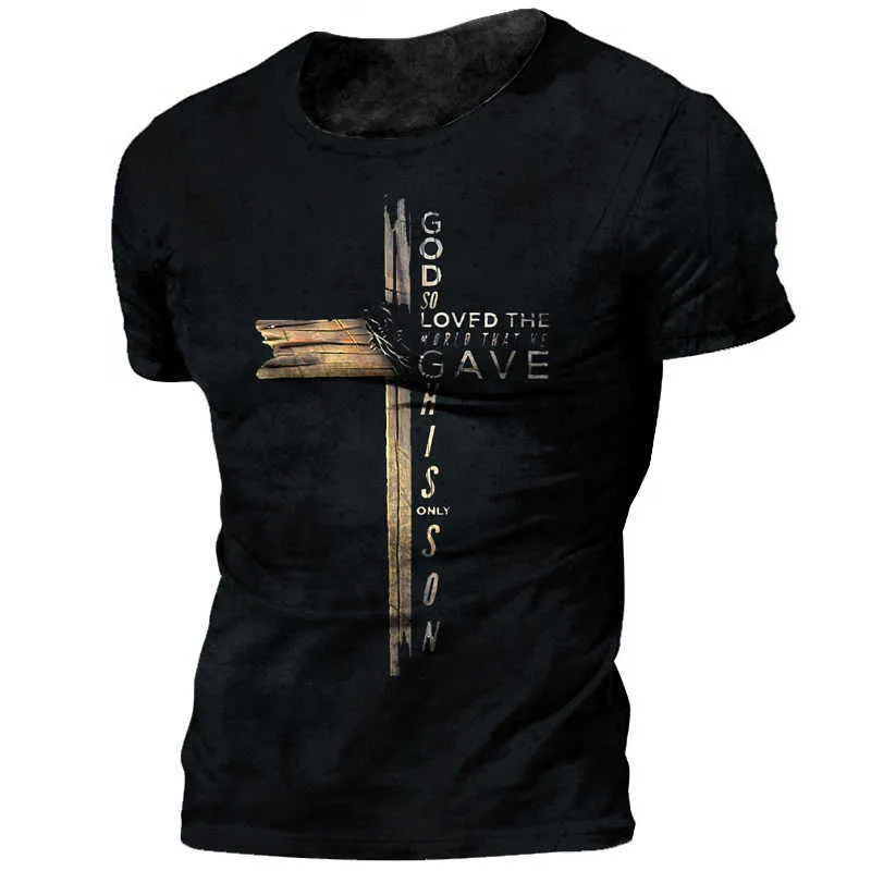Herr t-shirts vintage riddare templar t-shirt för män 3d tryckt Jesus Kristus Crucifix Men's tshirt överdimensionerade korta ärm toppar tee shirt man t230103